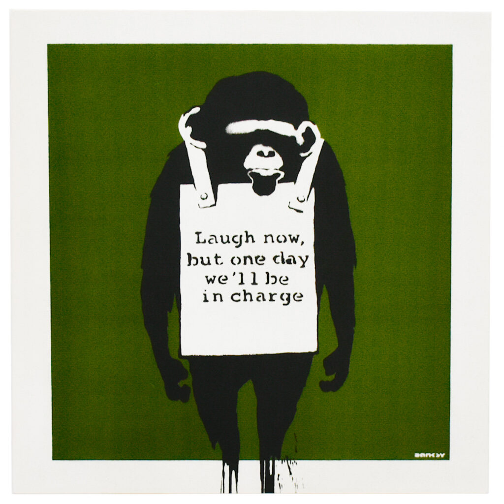 BANKSY KEEP IT REAL LAUGH NOW • Silverback Gallery