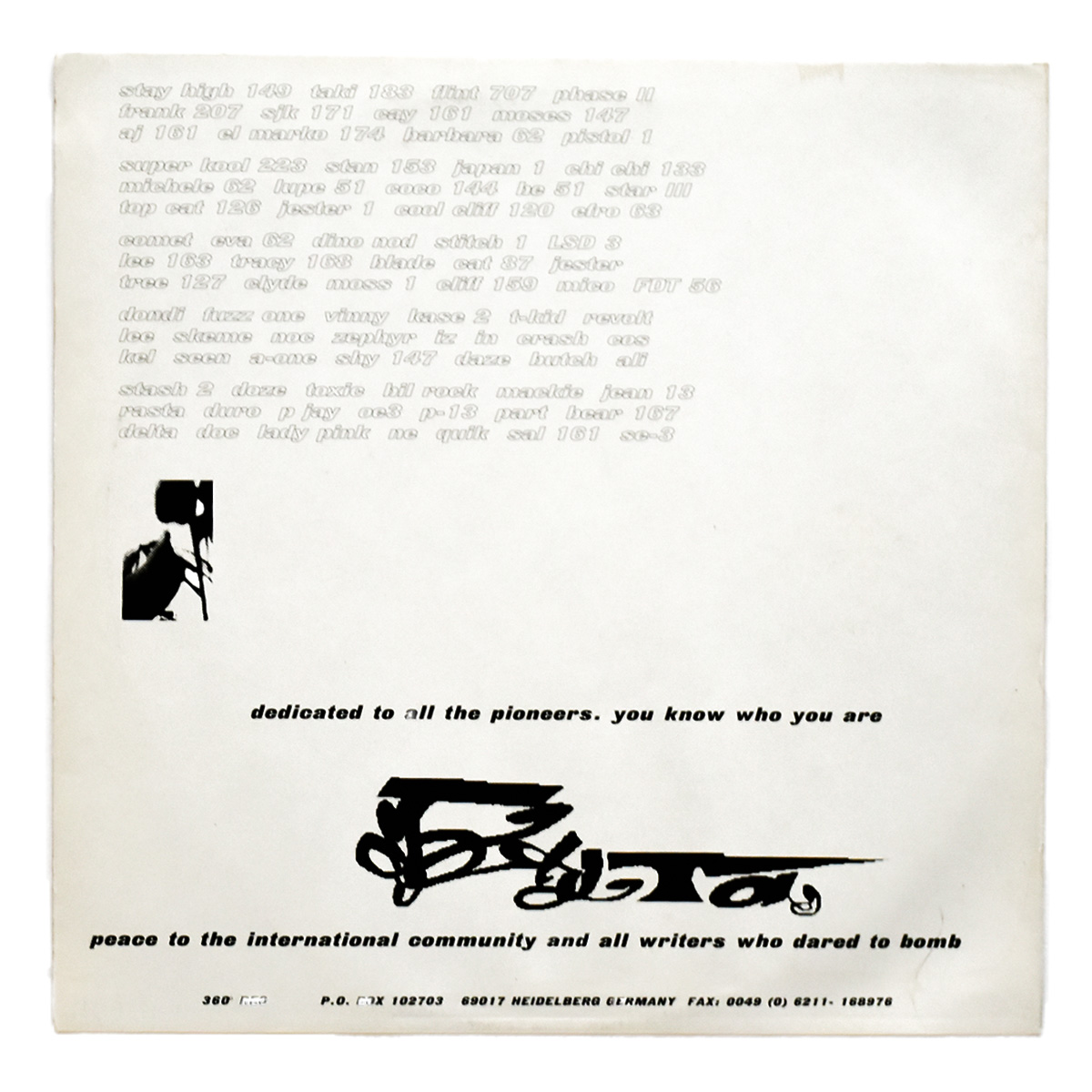 back of the escapades of futura 2000 german exclusive green record