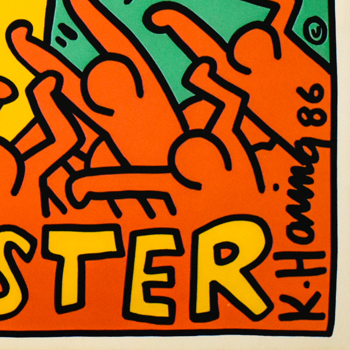 close up of haring signature from keith haring sylvester someone like you promo record