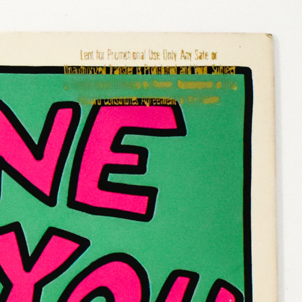 gold promo stamp on top right from cover of keith haring sylvester someone like you promo record