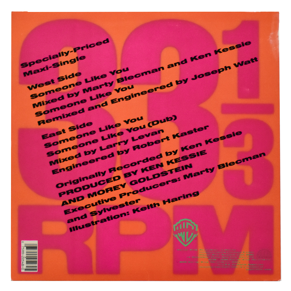 back of keith haring sylvester someone like you record