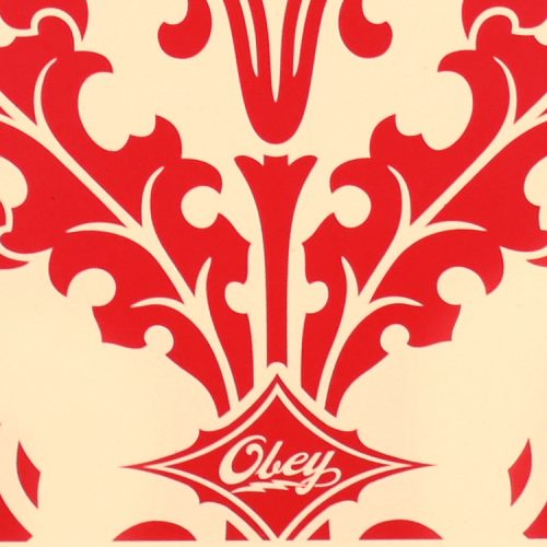 obey shepard fairey parlor print showing bottom middle with obey symbol