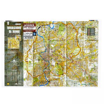invader roma map signed screenprint