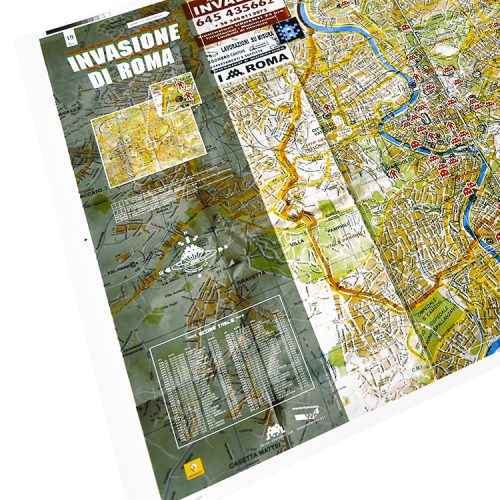 invader roma map signed screenprint showing left side
