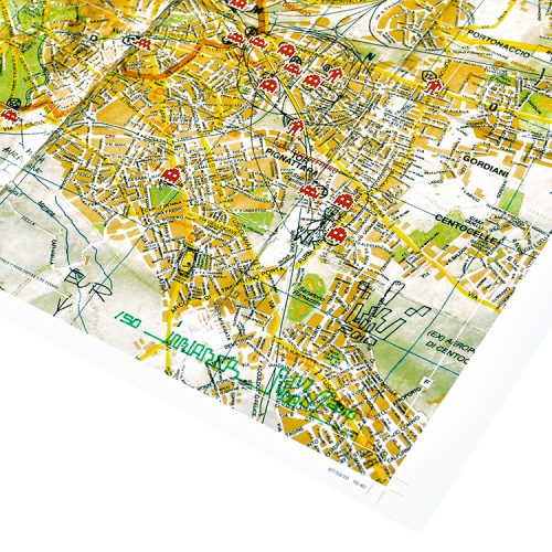 invader roma screenprint map showing bottom right with artist signature