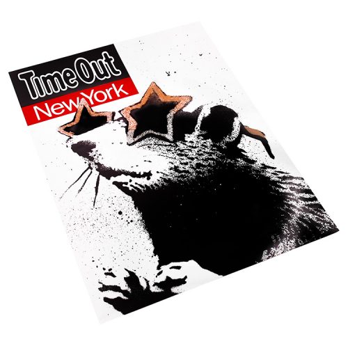 banksy time out new york print showing left side of print