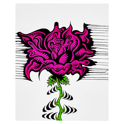 damon johnson rose stripe hand embellished unique print