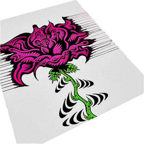 damon johnson rose stripe hand embellished unique print from left side