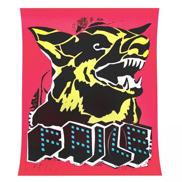 faile dog black light print showing entire print