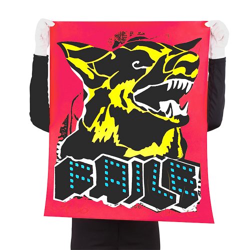 person holding faile dog black light print