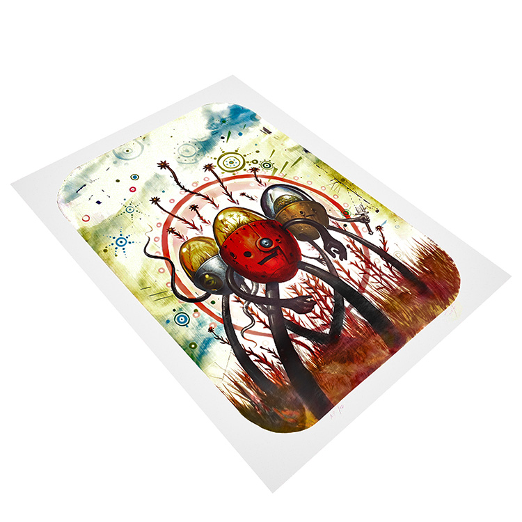 side view of jeff soto tres flores artist proof print