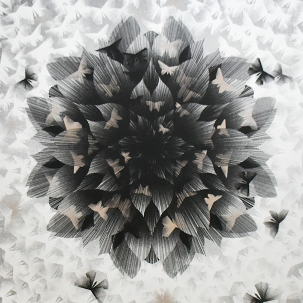kai and sunny just an illusion 2 silver artist proof print showing middle details with butterflies