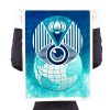 person holding obey shepard fairey flint eye global alert limited edition print