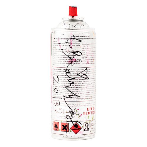 mr.brainwash spray can in purple