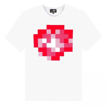 street artist invader wipe out t-shirt in white color
