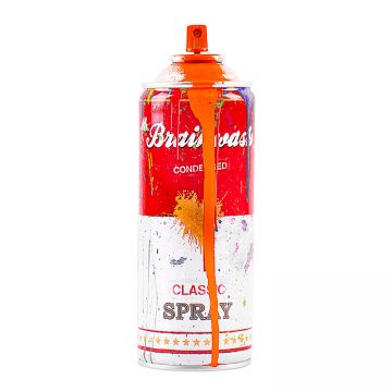 mr.brainwash orange spray can