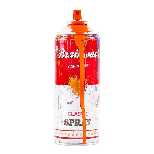 mr.brainwash orange spray can