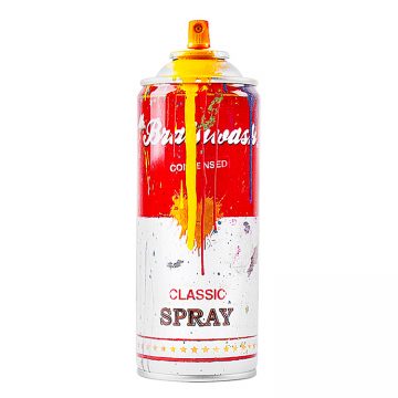 mr.brainwash yellow spray can