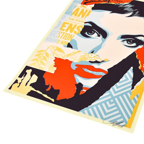 obey shepard fairey ideal power screenprint showing right side of print