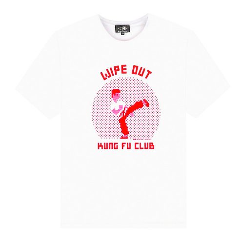 street artist invader kung fu club t-shirt white