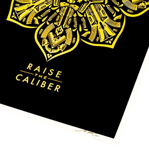 obey raise the caliber screenprint showing bottom right with artist signature