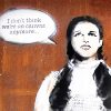 banksy dorothy poster from banksy vs bristol museum show close up with text in speech bubble