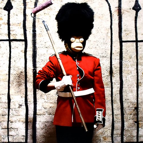 banksy time out london showing middle of poster with banksy self potrait detail