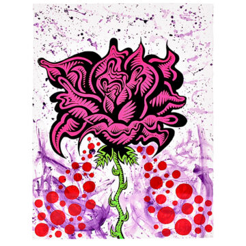 damon johnson rose hand embellished unique print