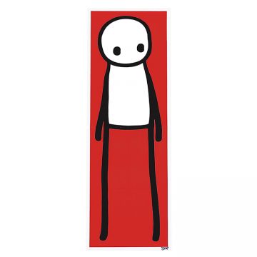 stik standing figure lithograph in red color