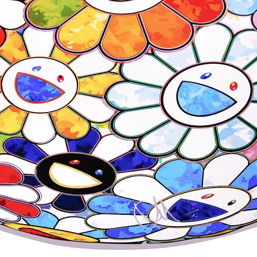 takashi murakami scenery with a rainbow in the midst print showing bottom right with murakami signature and edition number