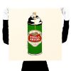 person holding mr brainwash stella spray can print for scale