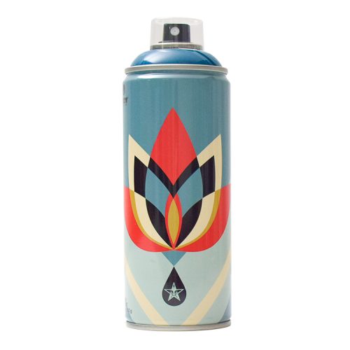 shepard fairey lotus flower spray can