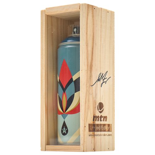 shepard fairey lotus flower spray can in custom box