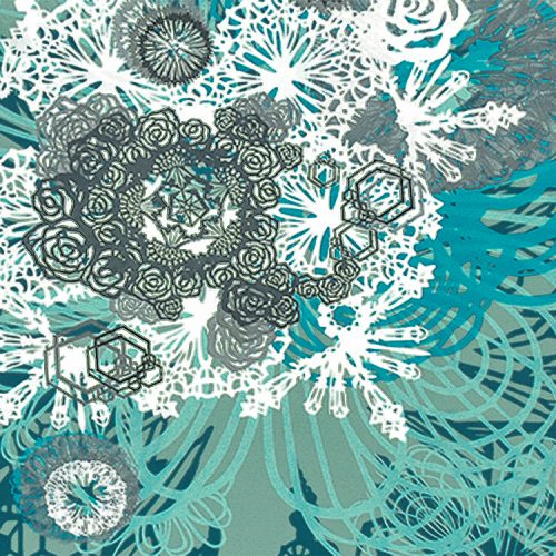 swoon snow blossoms screenprint showing middle detail