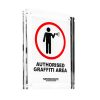 banksy authorised graffiti area sticker in clear frame