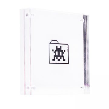 invader file folder sticker in clear frame