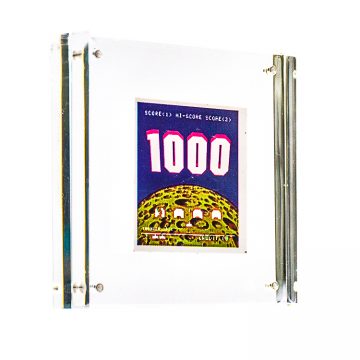 invader high score sticker in clear frame