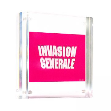 invader invasion generale sticker in clear frame