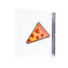 invader pizza sticker in clear frame