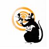 banksy dirty funker radar rat orange vinyl record showing close up of radar rat