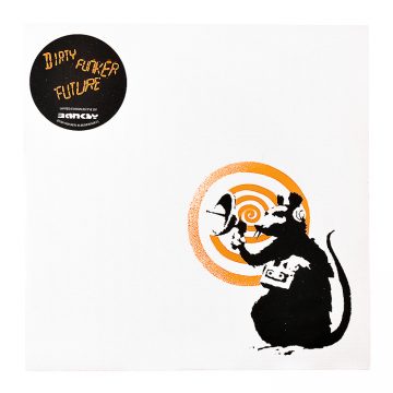 banksy dirty funker radar rat orange vinyl record front cover