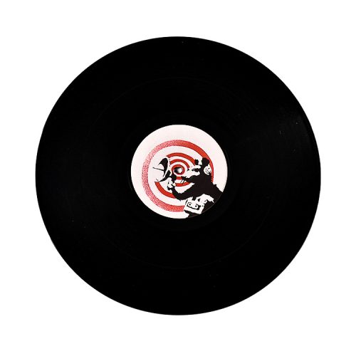 banksy dirty funker radar rat orange showing vinyl record b side
