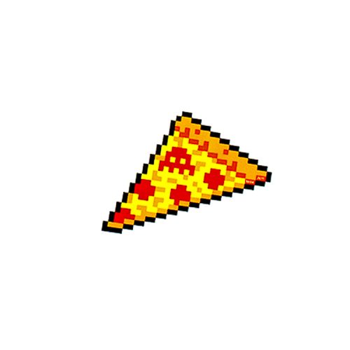 invader pizza sticker