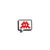 red invader speech bubble sticker