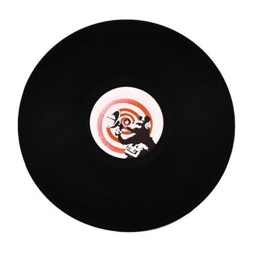 banksy dirty funker radar rat brown showing radar rat image on vinyl record
