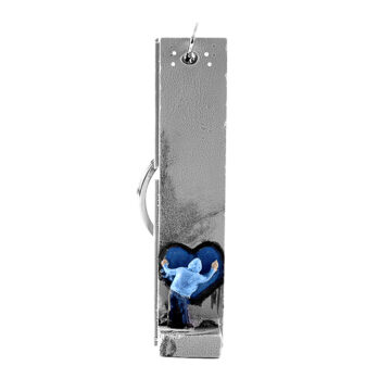 banksy walled off hotel blue heart key fob sculpture