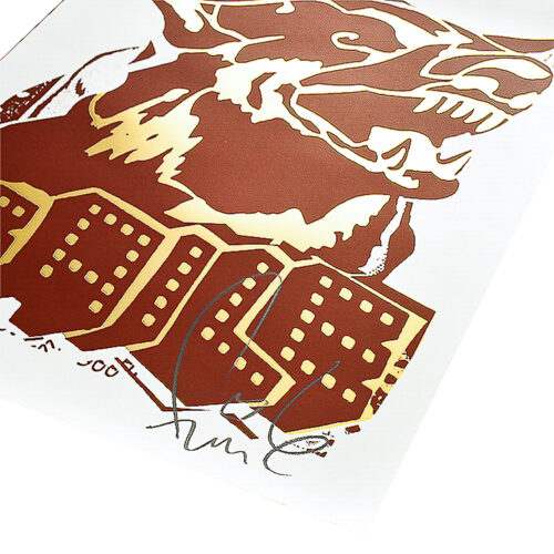 faile dog red gold showing right side with faile signature