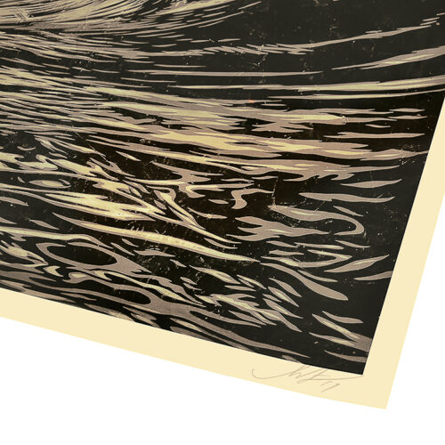 shepard fairey dark wave print showing bottom right with signature