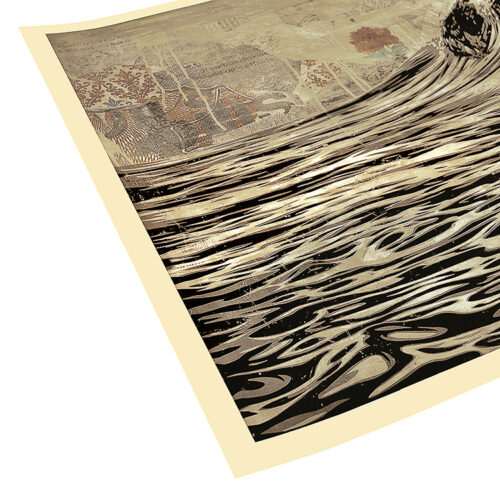 shepard fairey dark wave print showing left side