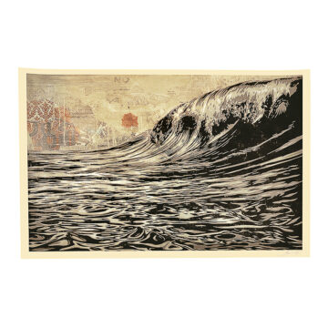 shepard fairey dark wave print